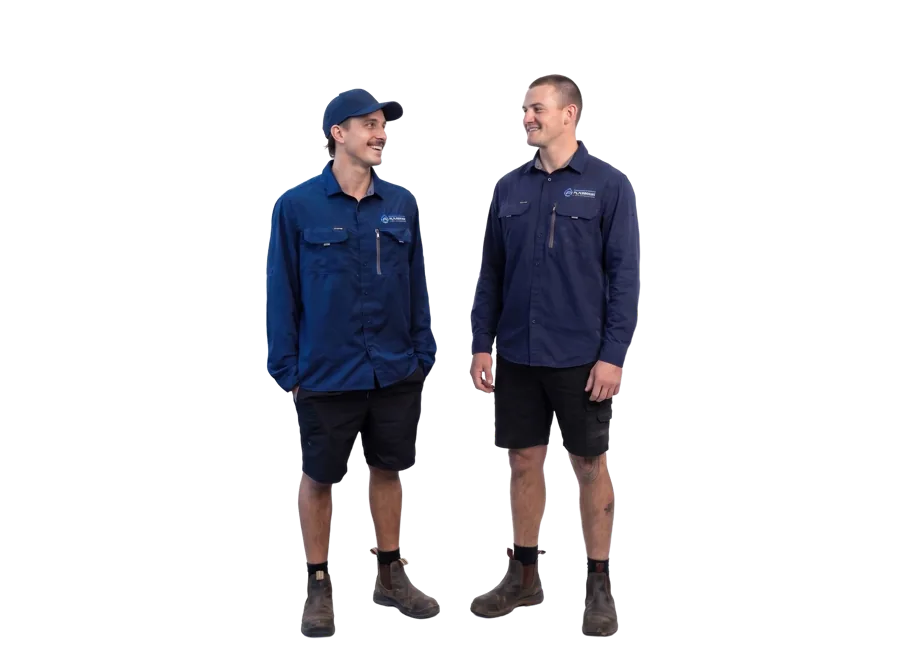 Two of our plumbers sharing a laugh